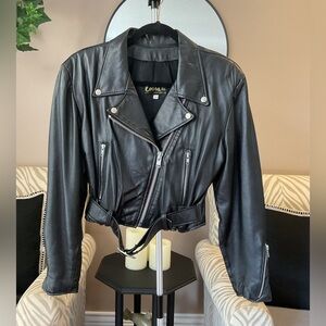 Black leather jacket